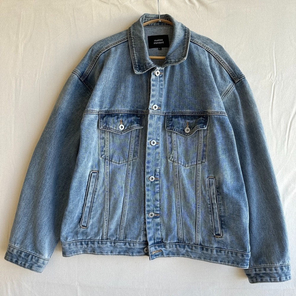 Musinsa Standard Oversized Denim Jacket Light Blue Wash Men's Size Large L
